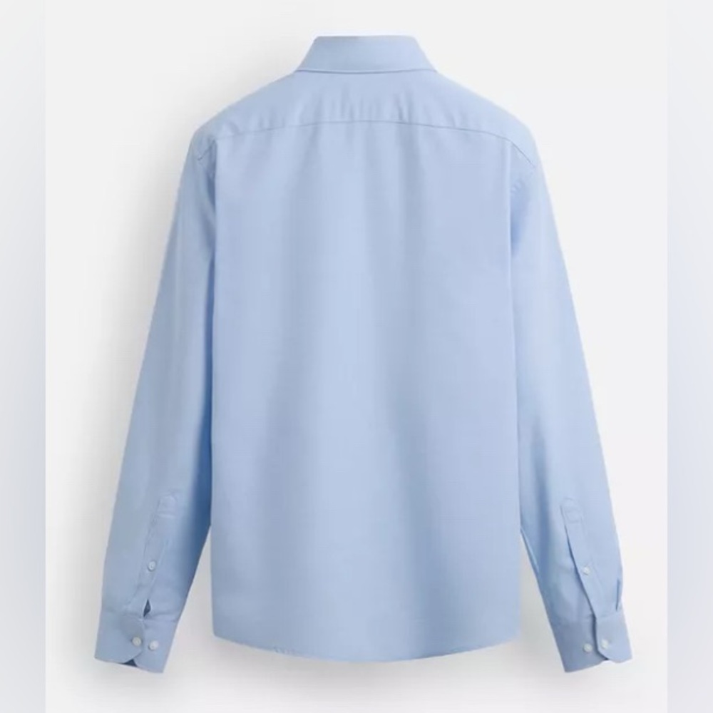 Zara Sky Blue Men's Dress Shirt - Picture 4 of 10